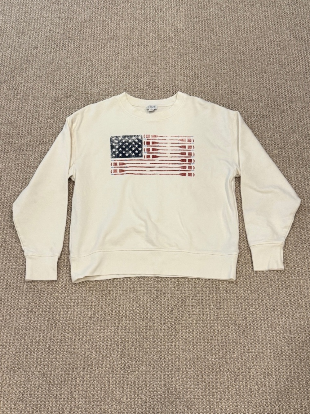 J. Crew American Flag Crew Neck